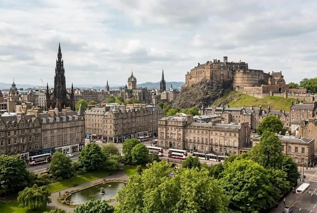 Edinburgh Castle and the city skyline.
